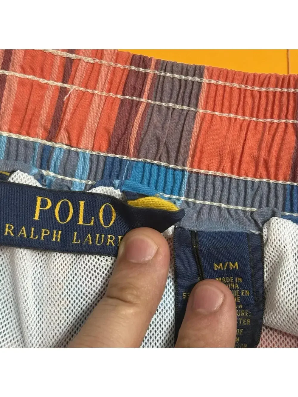Polo Ralph Lauren Swim Trunks Multicolor Plaid Mesh Lined Cotton Nylon Men’s M - Picture 3 of 8